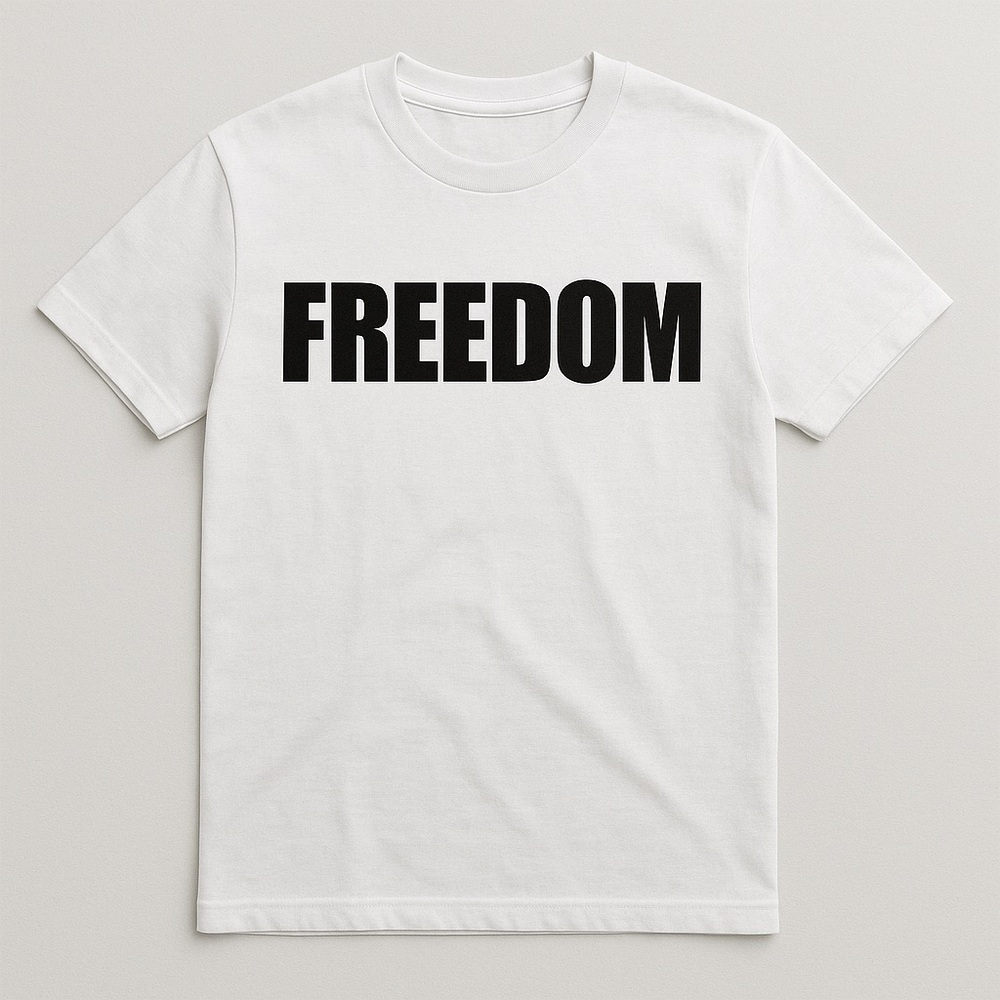 White FREEDOM Short Sleeve Tee - A Basic Right - Minimalist Staple shirt